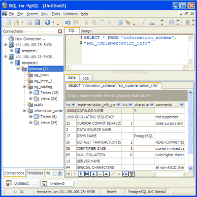 pgisql,postgresql,postgres,isql,interactive,sql,admin,adminisrator,admin,tool,administering,query,execute,select,insert,delete,g