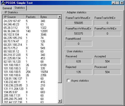Packet Sniffer SDK Simple Example screenshot 2